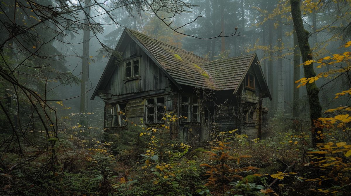 Verlassenes Gebäude im Wald, Lost Places Schwarzwald, mit mystischer Atmosphäre und überwucherter Natur