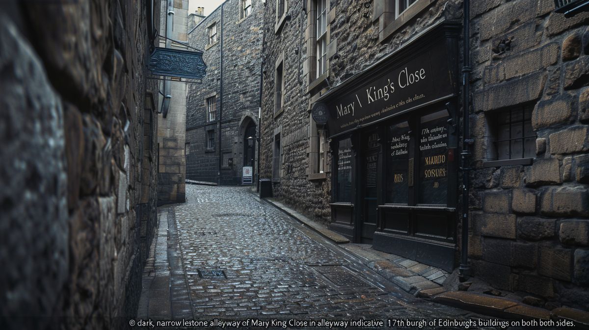 Blick auf die geheimnisvollen Gänge von Mary King's Close in Edinburgh, beleuchtet von der faszinierenden Geschichte des Ortes