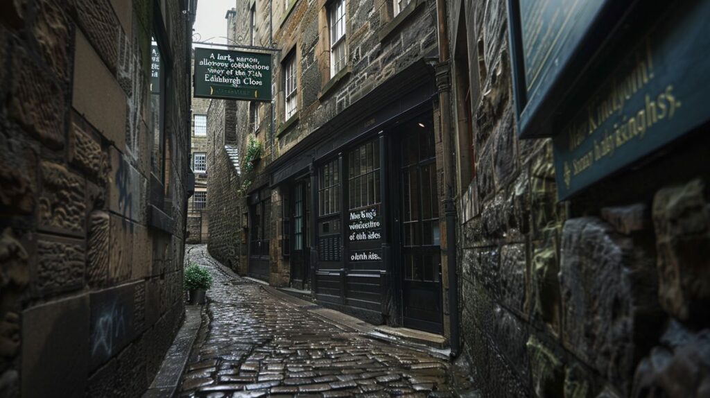 Alt-Text: Historische Darstellung von Mary King's Close in Edinburgh, Einblick in die Mary King's Close Geschichte und das tägliche Leben im 17. Jahrhundert