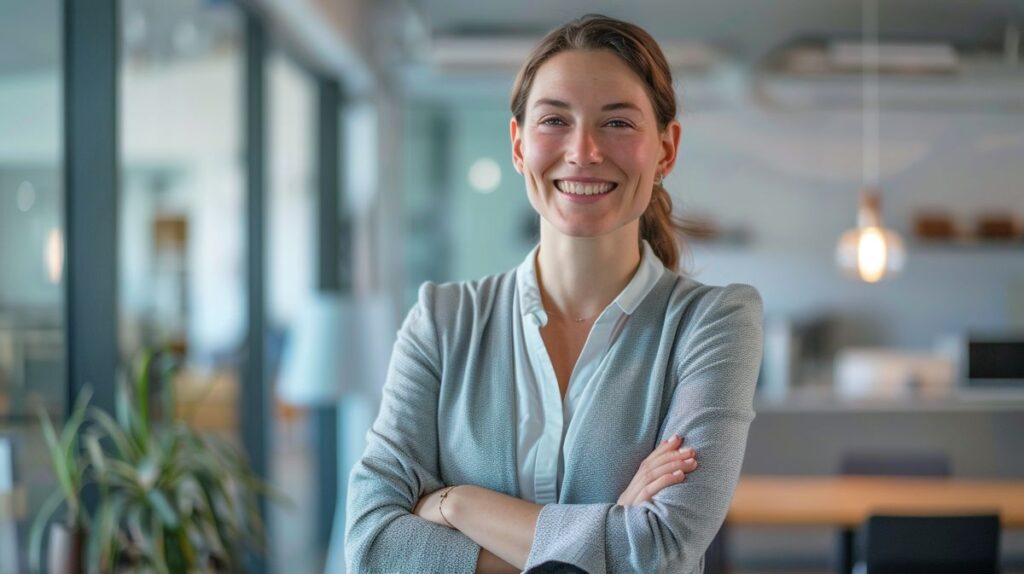 Elisabeth Wieja präsentiert ein innovatives Produkt auf einer Fachkonferenz