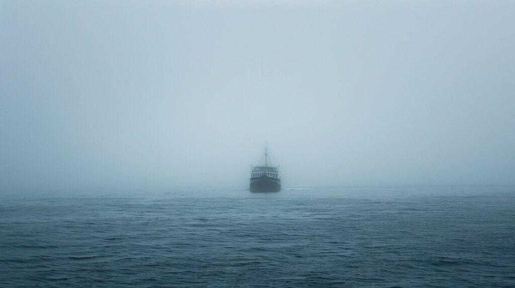 Historisches Bild des Schiffs SS Cotopaxi, das im Bermudadreieck verschollen ist, auf hoher See