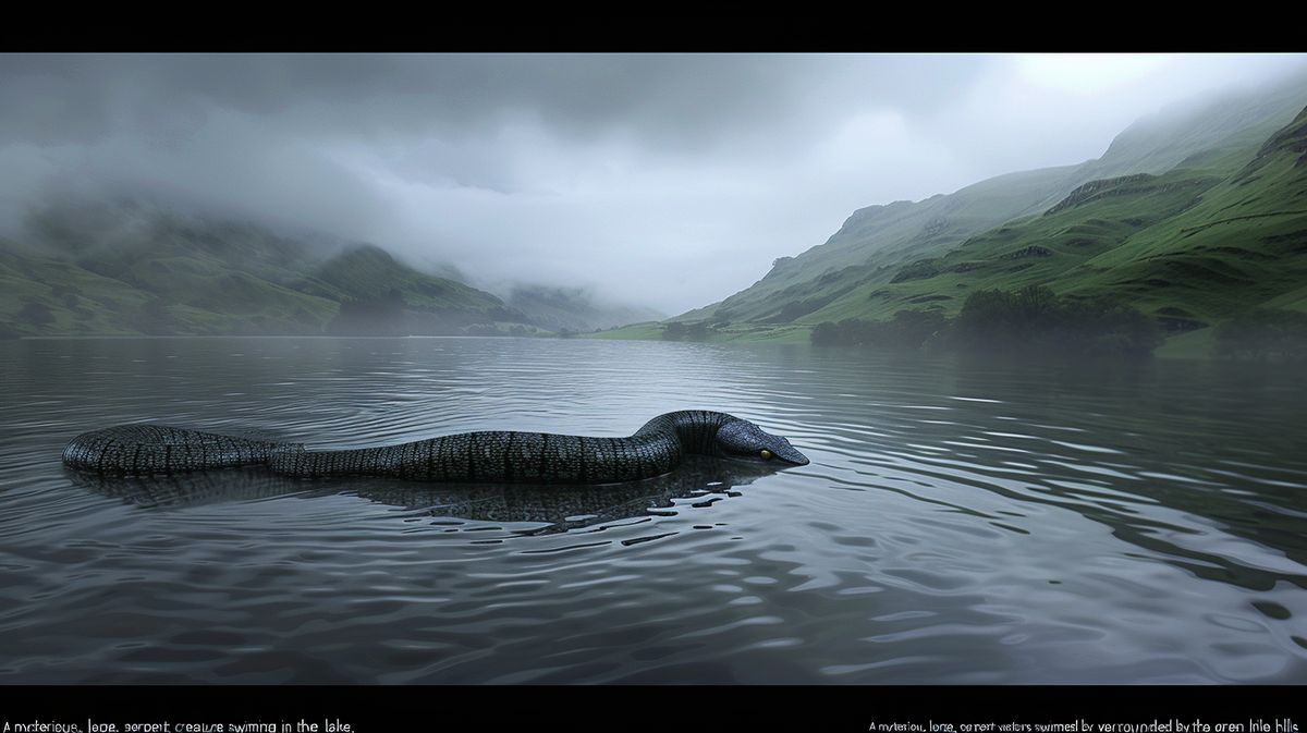 Sichtung des Loch Ness Monsters in Schottland, geheimnisvolles Foto des Seemonsters im Wasser