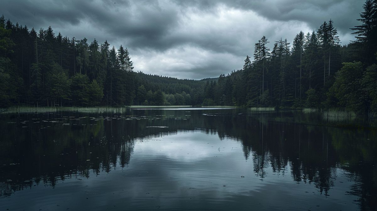 Blick auf den mysteriösen Bodom See in Finnland, bekannt für die ungeklärten Bodom See Morde